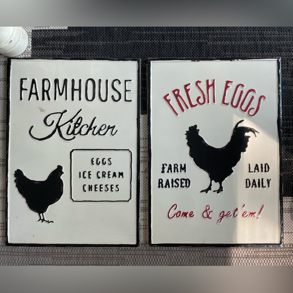 Set of modern farmhouse metal signs